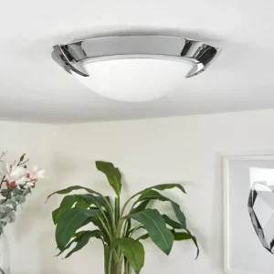 hofstein Plafonnier Morges LED Chrome, 1 lumière* Lampes En Verre