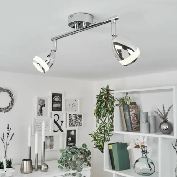 hofstein Plafonnier Morges LED Chrome, 2 lumières* Lampes Modernes