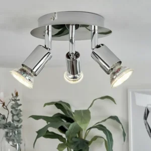 hofstein Plafonnier Morges LED Chrome, 3 lumières* Lampes Modernes