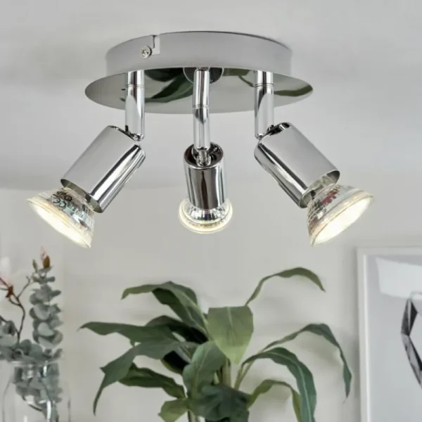 hofstein Plafonnier Morges LED Chrome, 3 lumières* Lampes Modernes