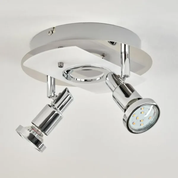 hofstein Plafonnier Morges LED Chrome, Nickel mat, 2 lumières* Lampes Modernes