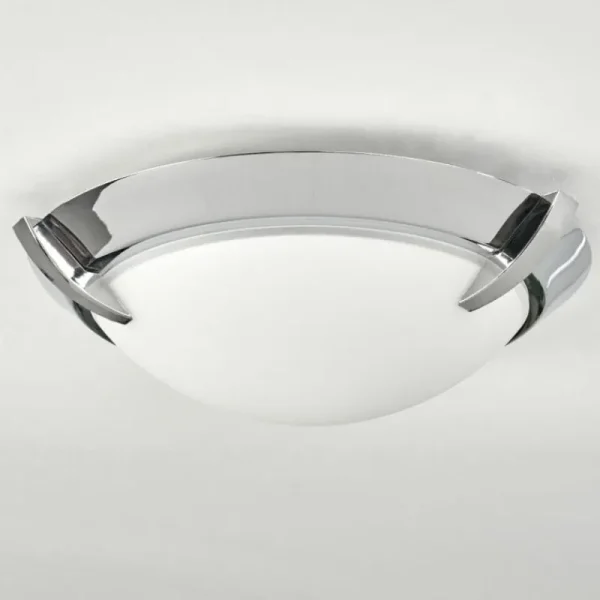 hofstein Plafonnier Morges LED Chrome, 1 lumière* Lampes En Verre