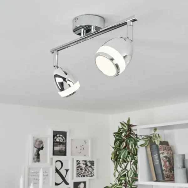 hofstein Plafonnier Morges LED Chrome, 2 lumières* Lampes Modernes