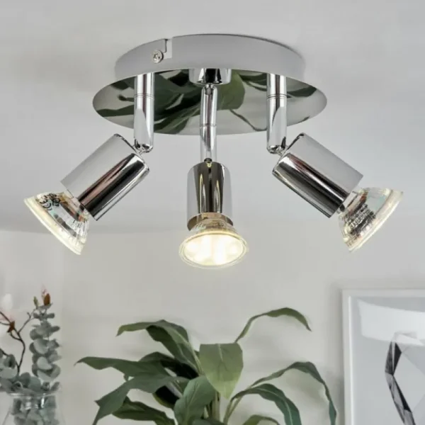 hofstein Plafonnier Morges LED Chrome, 3 lumières* Lampes Modernes