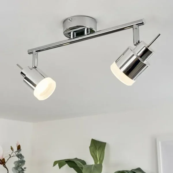 hofstein Plafonnier Morges LED Chrome, 2 lumières* Lampes Modernes