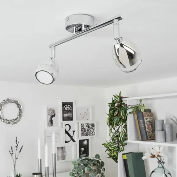 hofstein Plafonnier Morges LED Chrome, 2 lumières* Lampes Modernes