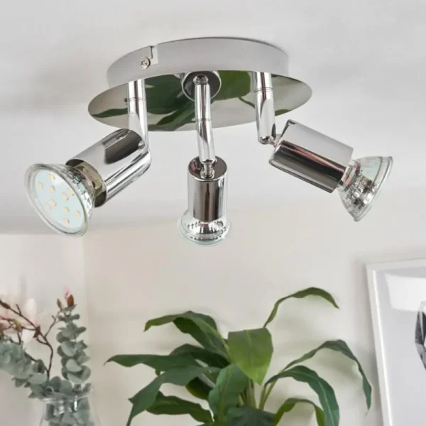 hofstein Plafonnier Morges LED Chrome, 3 lumières* Lampes Modernes