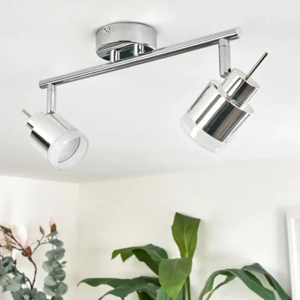 hofstein Plafonnier Morges LED Chrome, 2 lumières* Lampes Modernes