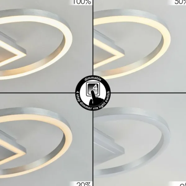 hofstein Plafonnier Moya LED Argenté, Blanc, 1 lumière* Lampes Modernes