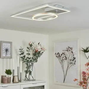 hofstein Plafonnier Moya LED Argenté, Blanc, 1 lumière* Lampes Modernes