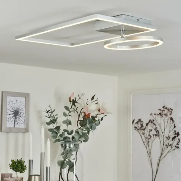 hofstein Plafonnier Moya LED Argenté, Blanc, 1 lumière* Lampes Modernes