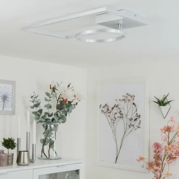 hofstein Plafonnier Moya LED Argenté, Blanc, 1 lumière* Lampes Modernes