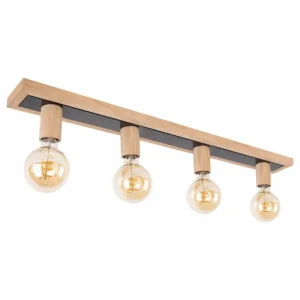 hofstein Plafonnier Mugueta Bois clair, 4 lumières* Lampes Modernes