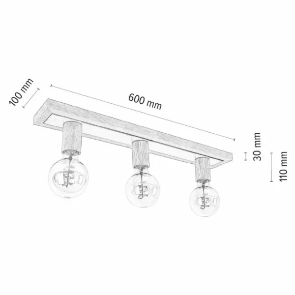 hofstein Plafonnier Mugueta Bois clair, 3 lumières* Lampes Modernes