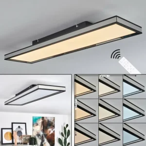 hofstein Plafonnier Nabbas LED Noir, 1 lumière, Télécommandes* Lampes Modernes