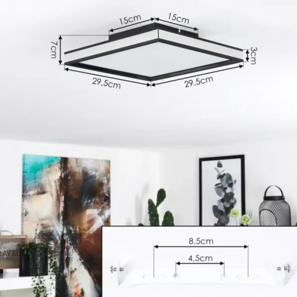 hofstein Plafonnier Nabbas LED Noir, 1 lumière* Lampes Modernes