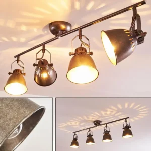 hofstein Plafonnier Nanlia Gris, Argenté, 4 lumières* Lampes Modernes