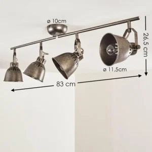 hofstein Plafonnier Nanlia Gris, Argenté, 4 lumières* Lampes Modernes