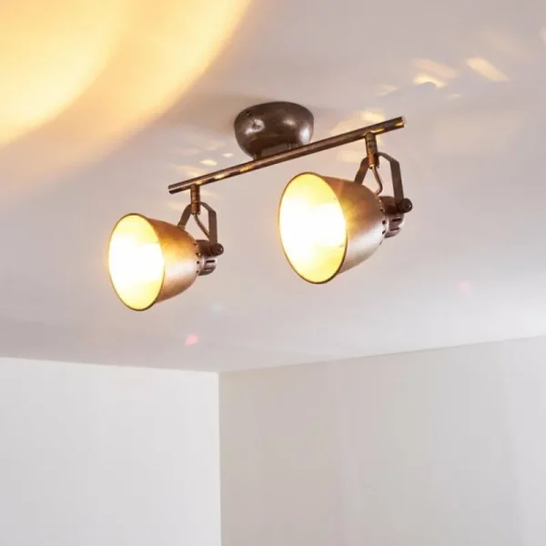 hofstein Plafonnier Nanlia Gris, Argenté, 2 lumières* Lampes Modernes