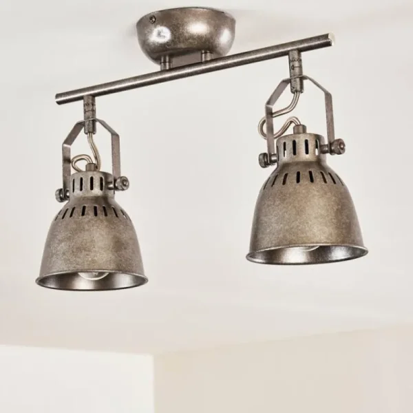 hofstein Plafonnier Nanlia Gris, Argenté, 2 lumières* Lampes Modernes