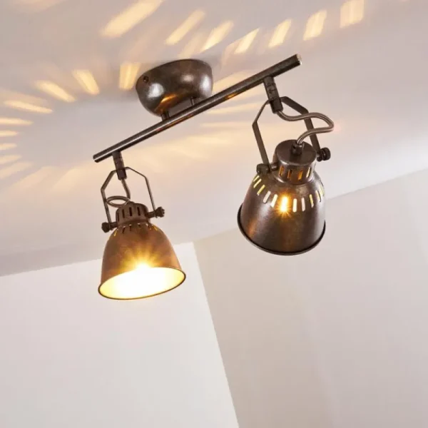 hofstein Plafonnier Nanlia Gris, Argenté, 2 lumières* Lampes Modernes