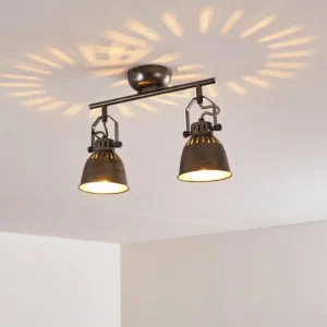 hofstein Plafonnier Nanlia Gris, Argenté, 2 lumières* Lampes Modernes