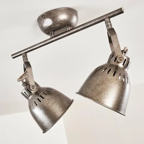 hofstein Plafonnier Nanlia Gris, Argenté, 2 lumières* Lampes Modernes