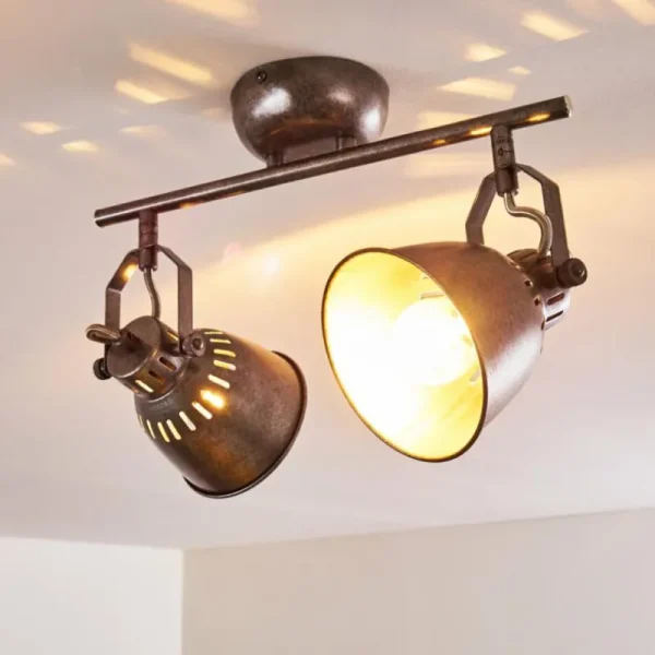 hofstein Plafonnier Nanlia Gris, Argenté, 2 lumières* Lampes Modernes