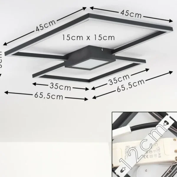 hofstein Plafonnier Narpes LED Anthracite, 1 lumière* Lampes Modernes