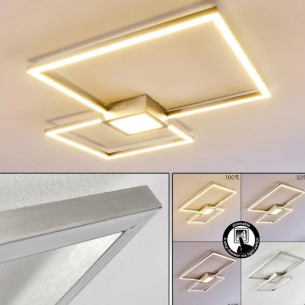 hofstein Plafonnier Narpes LED Nickel mat, 1 lumière* Lampes Modernes