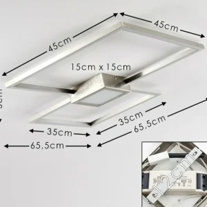 hofstein Plafonnier Narpes LED Nickel mat, 1 lumière* Lampes Modernes