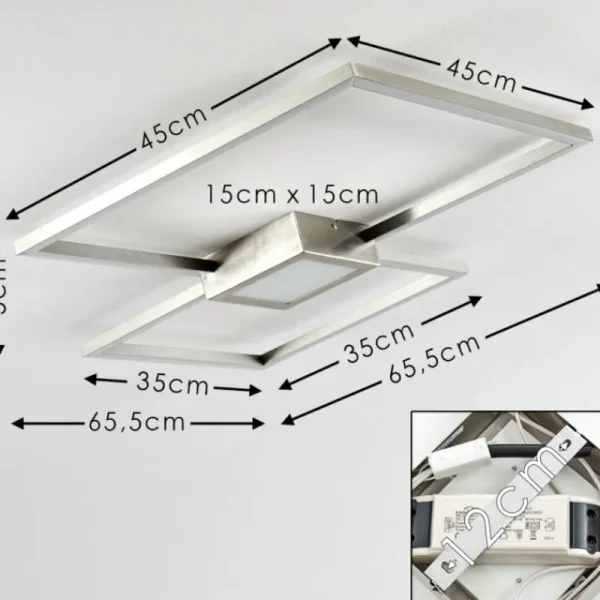 hofstein Plafonnier Narpes LED Nickel mat, 1 lumière* Lampes Modernes