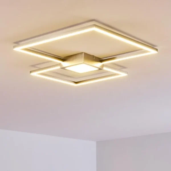 hofstein Plafonnier Narpes LED Nickel mat, 1 lumière* Lampes Modernes