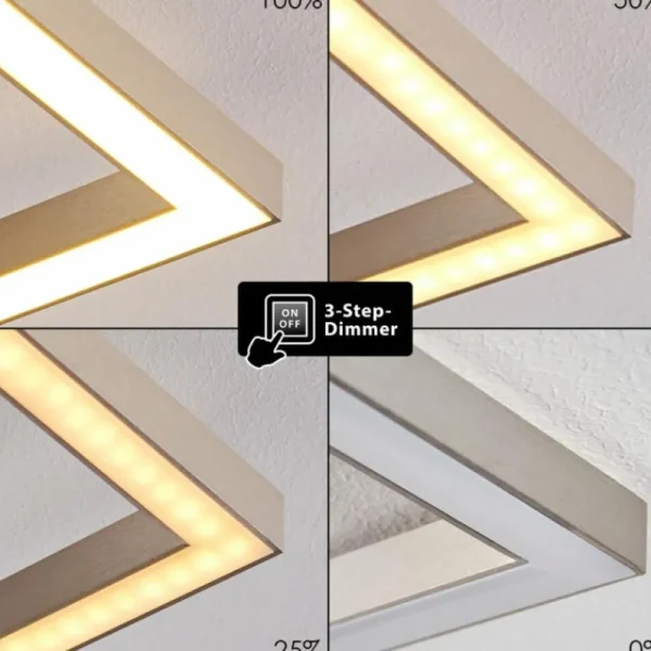 hofstein Plafonnier Narpes LED Nickel mat, 1 lumière* Lampes Modernes