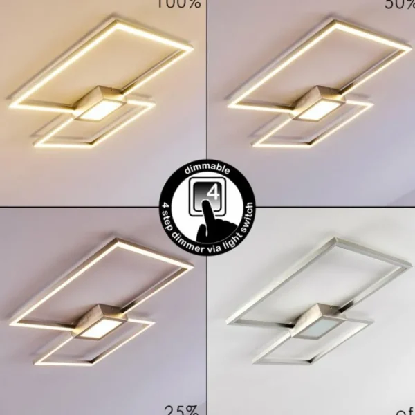 hofstein Plafonnier Narpes LED Nickel mat, 1 lumière* Lampes Modernes