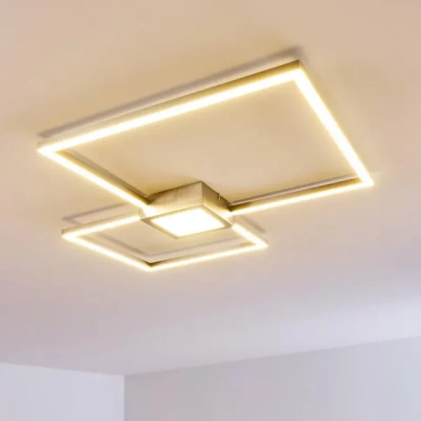 hofstein Plafonnier Narpes LED Nickel mat, 1 lumière* Lampes Modernes