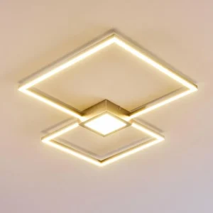 hofstein Plafonnier Narpes LED Nickel mat, 1 lumière* Lampes Modernes