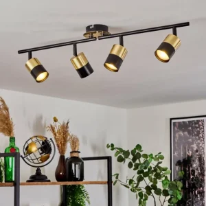 hofstein Plafonnier Neftenbach Laiton, Noir, 4 lumières* Lampes Modernes