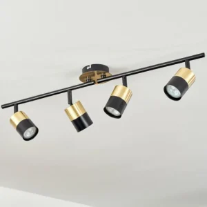 hofstein Plafonnier Neftenbach Laiton, Noir, 4 lumières* Lampes Modernes