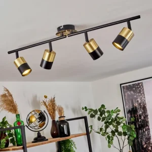 hofstein Plafonnier Neftenbach Laiton, Noir, 4 lumières* Lampes Modernes