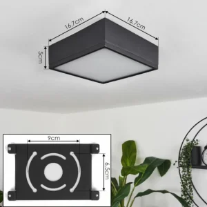 hofstein Plafonnier Netstal LED Anthracite, 1 lumière* Lampes Modernes