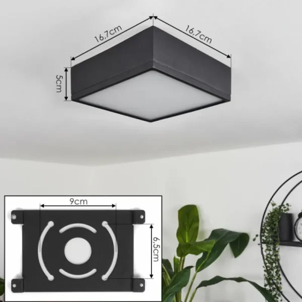 hofstein Plafonnier Netstal LED Anthracite, 1 lumière* Lampes Modernes