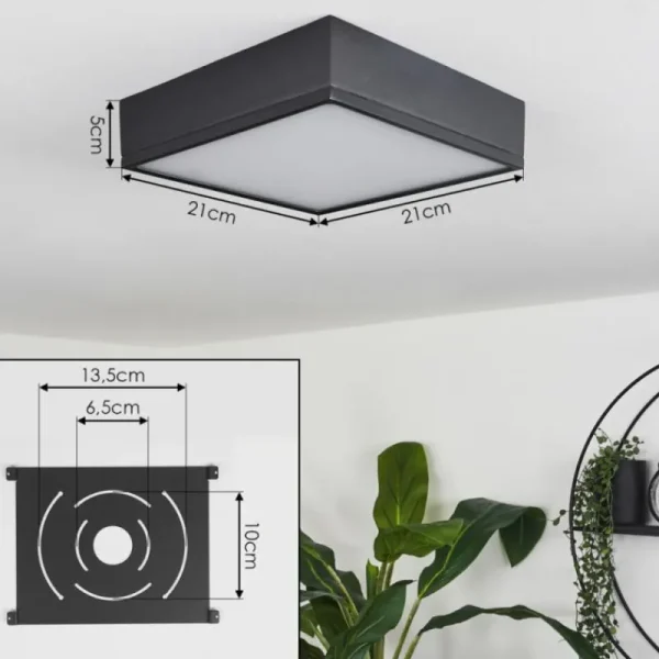 hofstein Plafonnier Netstal LED Noir, 1 lumière* Lampes Modernes