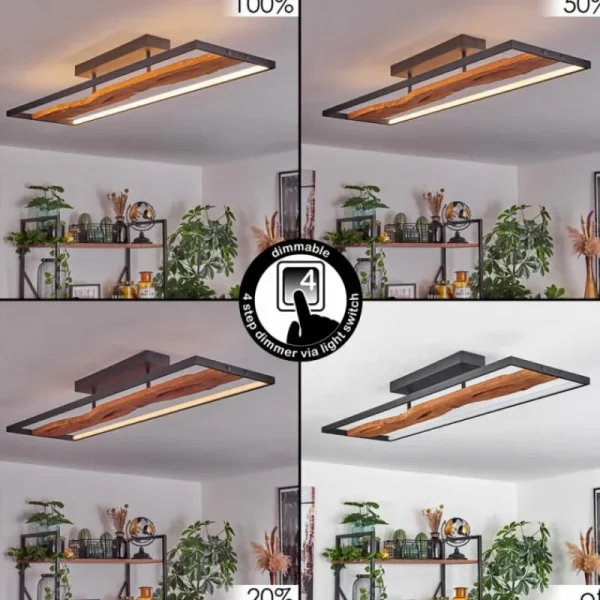 hofstein Plafonnier Nevogilde LED Écru, Noir, 1 lumière* Lampes Modernes