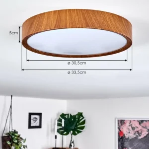 hofstein Plafonnier Nexo LED Bois foncé, 1 lumière* Lampes Modernes