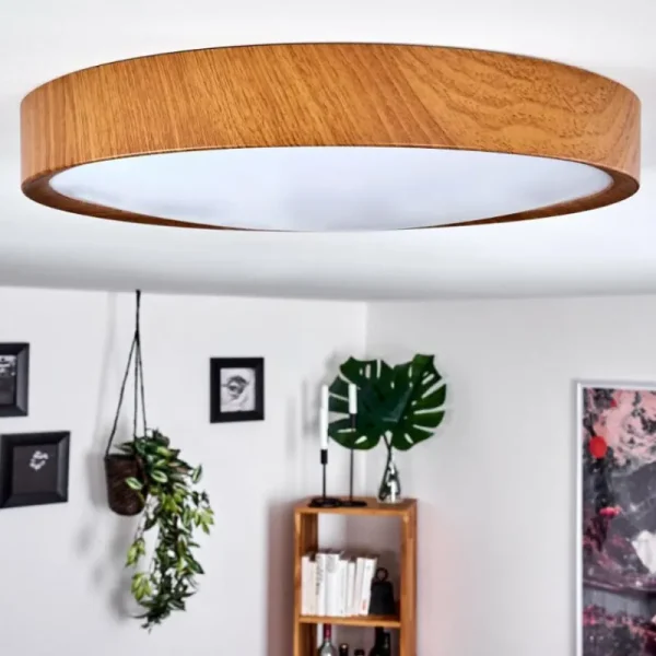 hofstein Plafonnier Nexo LED Couleur bois, Blanc, 1 lumière* Lampes Modernes