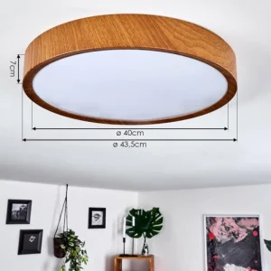 hofstein Plafonnier Nexo LED Couleur bois, Blanc, 1 lumière* Lampes Modernes