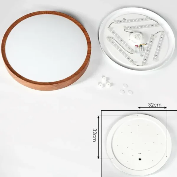 hofstein Plafonnier Nexo LED Couleur bois, Blanc, 1 lumière* Lampes Modernes