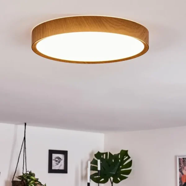 hofstein Plafonnier Nexo LED Couleur bois, Blanc, 1 lumière* Lampes Modernes