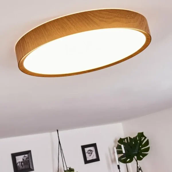 hofstein Plafonnier Nexo LED Couleur bois, Blanc, 1 lumière* Lampes Modernes